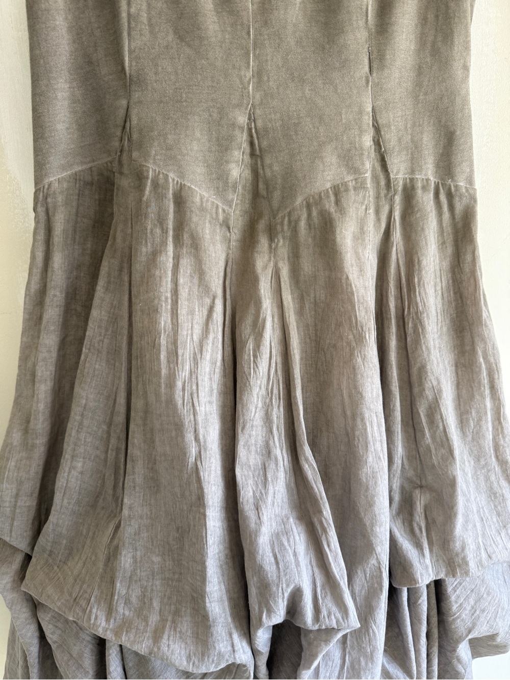 Nu-Look Sleeveless Taupe Adjustable Balloon Hem Midi Dress Size Lg - Picture 7 of 15